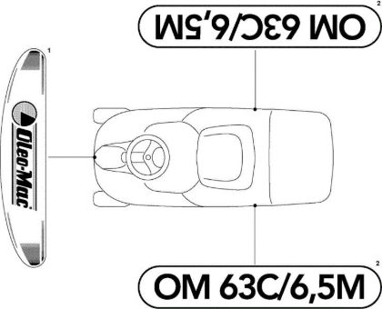 Labels (2/2) OM 63C/6,5V Cat.2010 Garden tractor