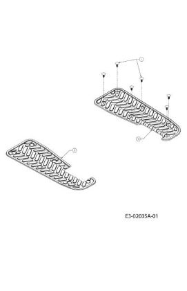 Foot pads KROSSER 105/17,5 H Cat. 2010 Garden tractor