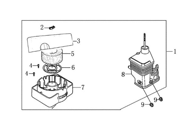 Air filter MH 180RK (K700 H - SN T210) (EN709) Rotary tiller
