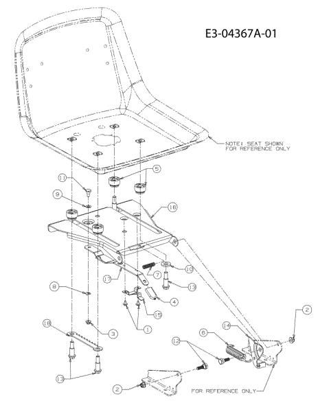 Seat support TORNADO 108/20 H Cat.2010 Garden tractor