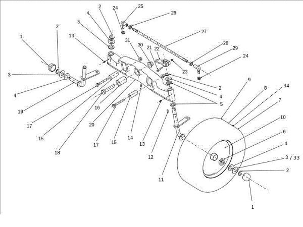 Front axle OM 106J/17,5H Cat.2010 Garden tractor