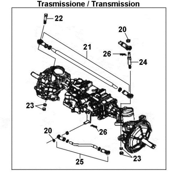 Front axle transmission OM 106J/24H Cat.2010 Garden tractor