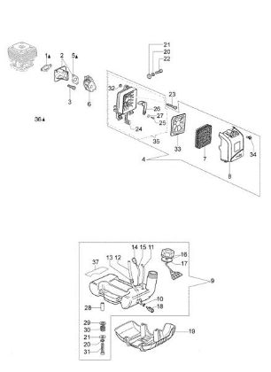 Tank and air filter OM 36 Brushcutter