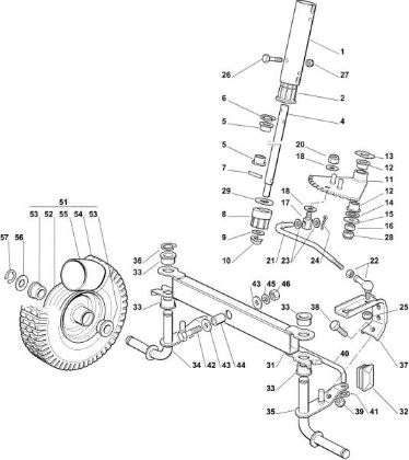 Steering arm OM 63C/6,5V Cat.2011 Garden tractor