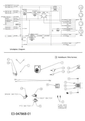 Electric diagram KROSSER 92/16 H Cat. 2011 (13XXXXXX636) Garden tractor