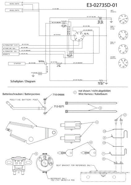 Electric diagram (1/2) TORNADO 95/11,5 T Cat.2011 Garden tractor