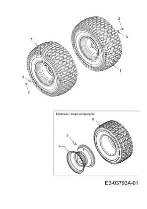 Rear wheels TORNADO 95/11,5 T Cat.2011 Garden tractor
