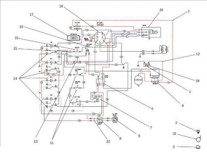 Electric diagram OM 124J/22 H Cat.2011 Garden tractor