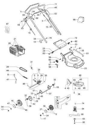 Illustrated parts list ESSENTIAL G 53 TK (K650) Lawnmower