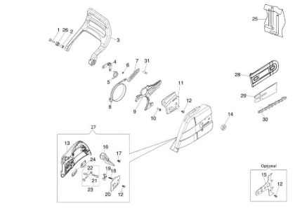 Brake and chain cover GS 650 Chainsaw
