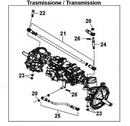 Front axle transmission OM 106J/24H 4X4 Cat.2012 Garden tractor
