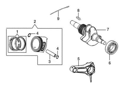 Crankshaft and piston ARTIK 62 ELD Snow blower
