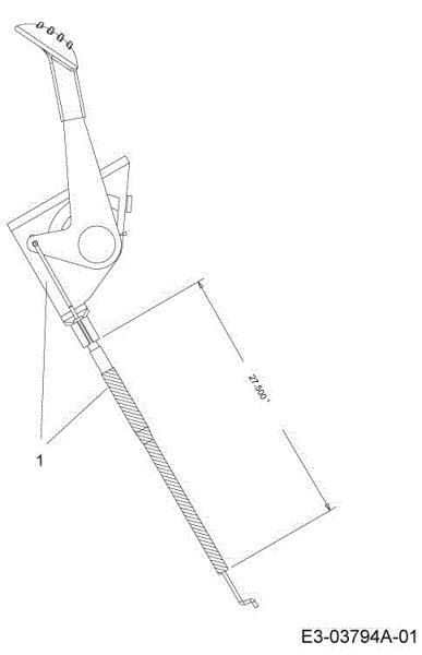 Throttle cable TORNADO 97/13 T Cat.2013 Garden tractor