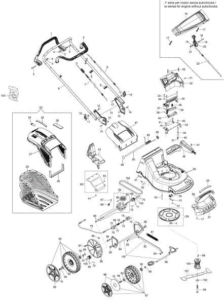 Illustrated parts list MAX 53 THX ALLROAD ALUMINIUM Lawnmower