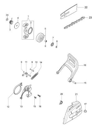 Chain cover and clutch GS 350 C (Euro 2) Chainsaw