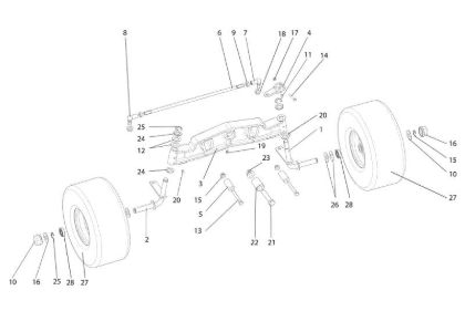 Front axle OM 92S/13H Cat.2014 Garden tractor