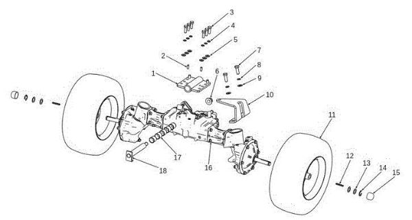 Front axle OM 106S/24H 4X4 France Cat.2014 Garden tractor