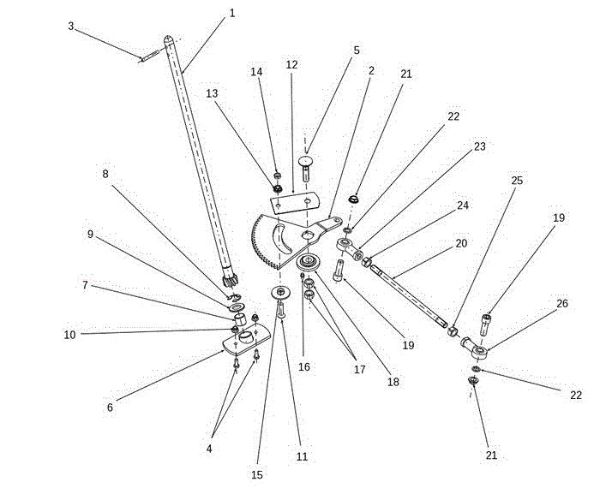 Steering arm OM 106S/24H 4X4 France Cat.2014 Garden tractor