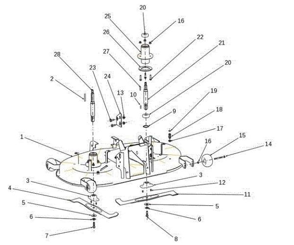 Mowing deck (1/2) OM 106S/24H 4X4 France Cat.2014 Garden tractor