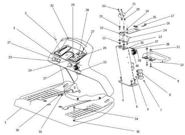 Dashboard OM 106S/15,5H Cat.2014 Garden tractor