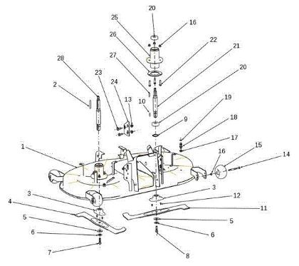 Mowing deck (1/3) OM 106S/17,5H Cat.2014 Garden tractor