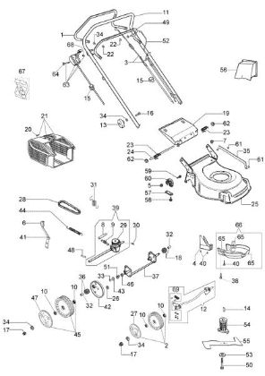 ESSENTIAL complete illustrated parts list (From January 2012) G 48 TK ESSENTIAL (K600 AUTOCHOKE) Lawnmower