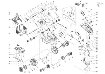 Complete illustrated parts list G 38 P Li-Ion Electric lawnmower