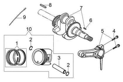 Crankshaft and piston PWX 200 C High-pressure washer