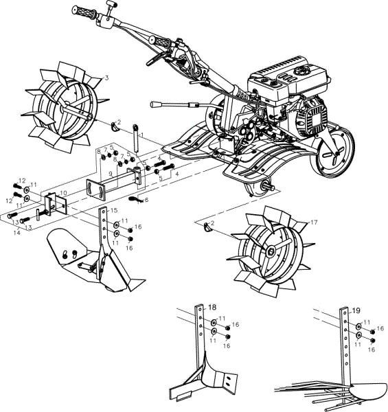 Optional MH 197 RK (K800 HC) Rotary tiller