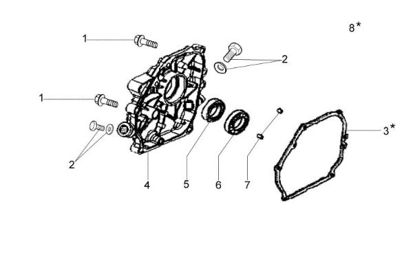 Crankcase cover MH 197 RK (K800 HC) Rotary tiller