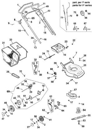 Complete illustrated parts list G 47 T Lawnmower