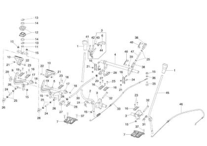 Brake controls MISTRAL 72/12,5 K H (3in1) Garden tractor