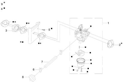 Carburetor MISTRAL 72/12,5 K H (3in1) Garden tractor