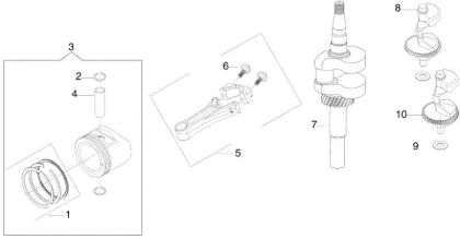Crankshaft and piston MISTRAL 72/12,5 K H (3in1) Garden tractor