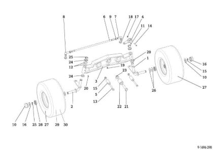 Front axle OM 92/13H Cat. 2015 Garden tractor