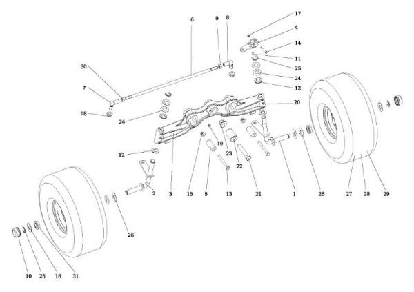 Front axle OM 106/16 KH (K1600AVD) Cat. 2015 Garden tractor