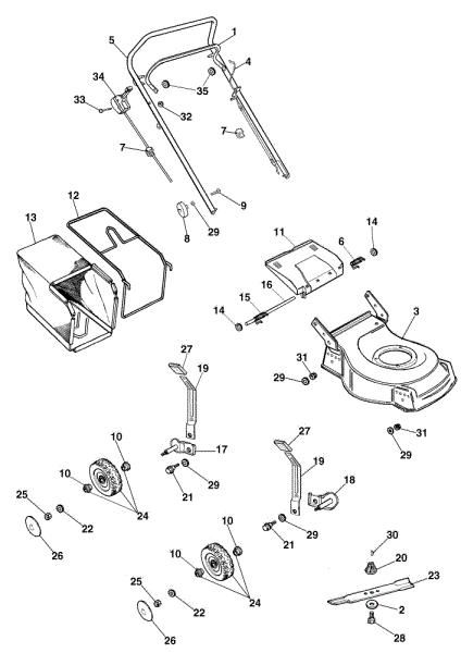 Complete illustrated parts list (Until February 2002) G 53 X Lawnmower