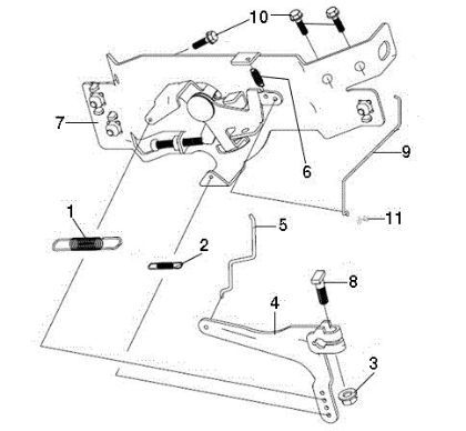 Control lever OM 107 L/24 KH (K2400AVD V-Twin) Cat. 2015 Garden tractor