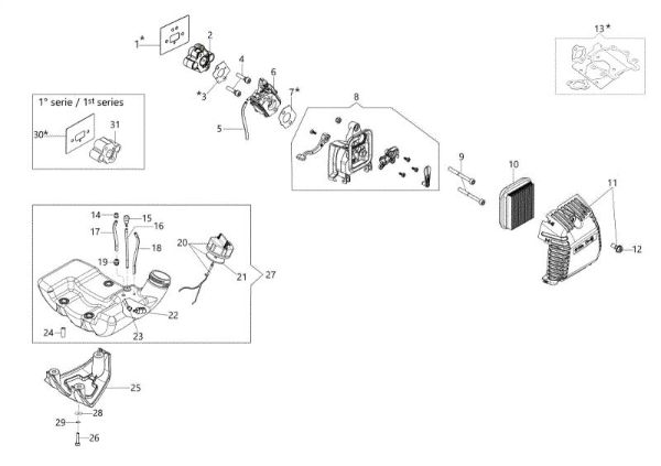 Tank and air filter BC 270 T Brushcutter