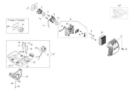 Tank and air filter BC 300 T Brushcutter