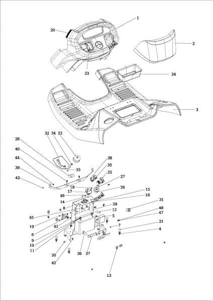 Dashboard OM 106/16 KH (K1600AVD) Cat. 2016 Garden tractor