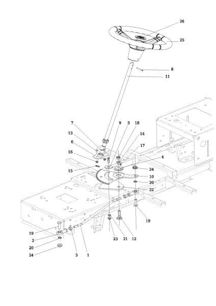 Steering arm OM 106/24 KH (K2400AVD V-Twin) Cat. 2016 Garden tractor