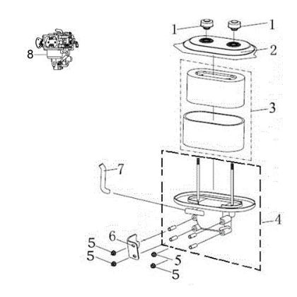 Air filter (until 04/17) OM 107 L/24 KH (K2400AVD V-Twin) Cat. 2016 Garden tractor