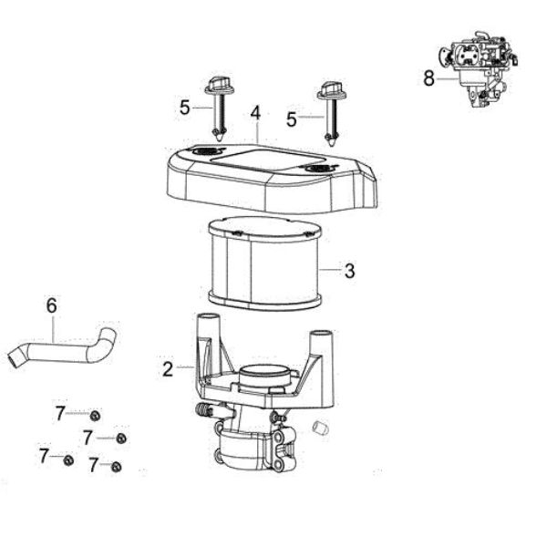 Air filter (from 05/17) OM 106/24 KH (K2400AVD V-Twin) 4X4 Cat. 2016 Garden tractor