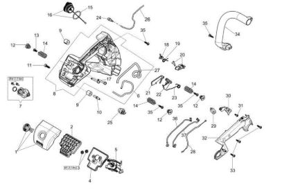 Handle and air filter GST 360 Chainsaw
