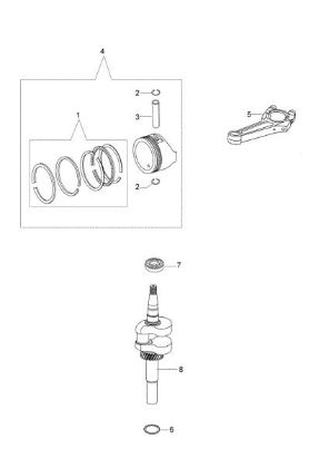 Crankshaft and piston G 53 TK COMFORT PLUS (K650) Lawnmower