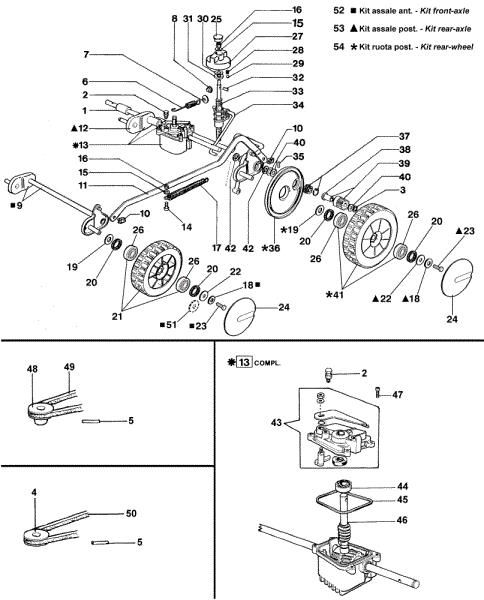 Axle assy LUX 53 HV Lawnmower