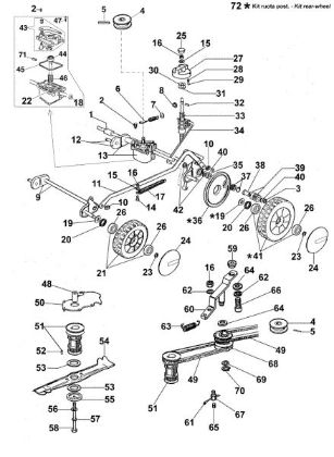 Axle assy LUX 47 KV Lawnmower
