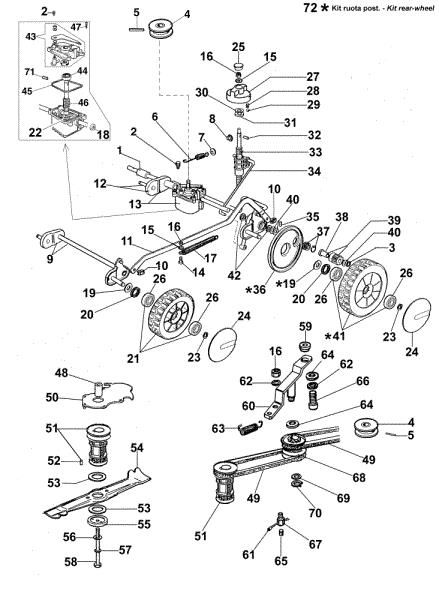 Axle assy LUX 47 KV Lawnmower