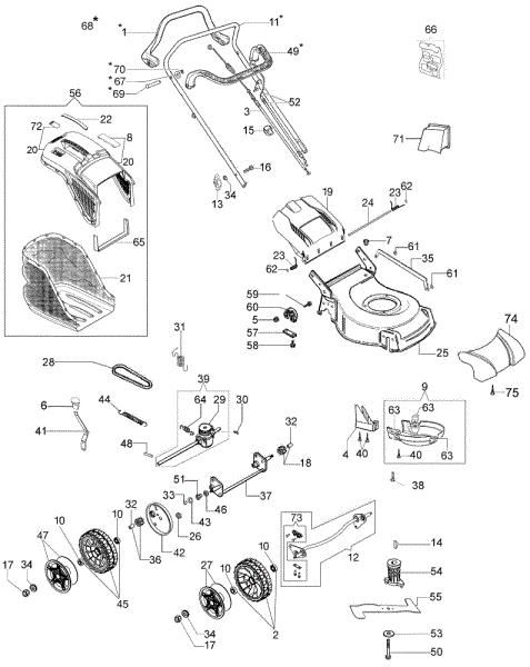 Complete illustrated parts list G 48 TBQ COMFORT PLUS (2018) Lawnmower